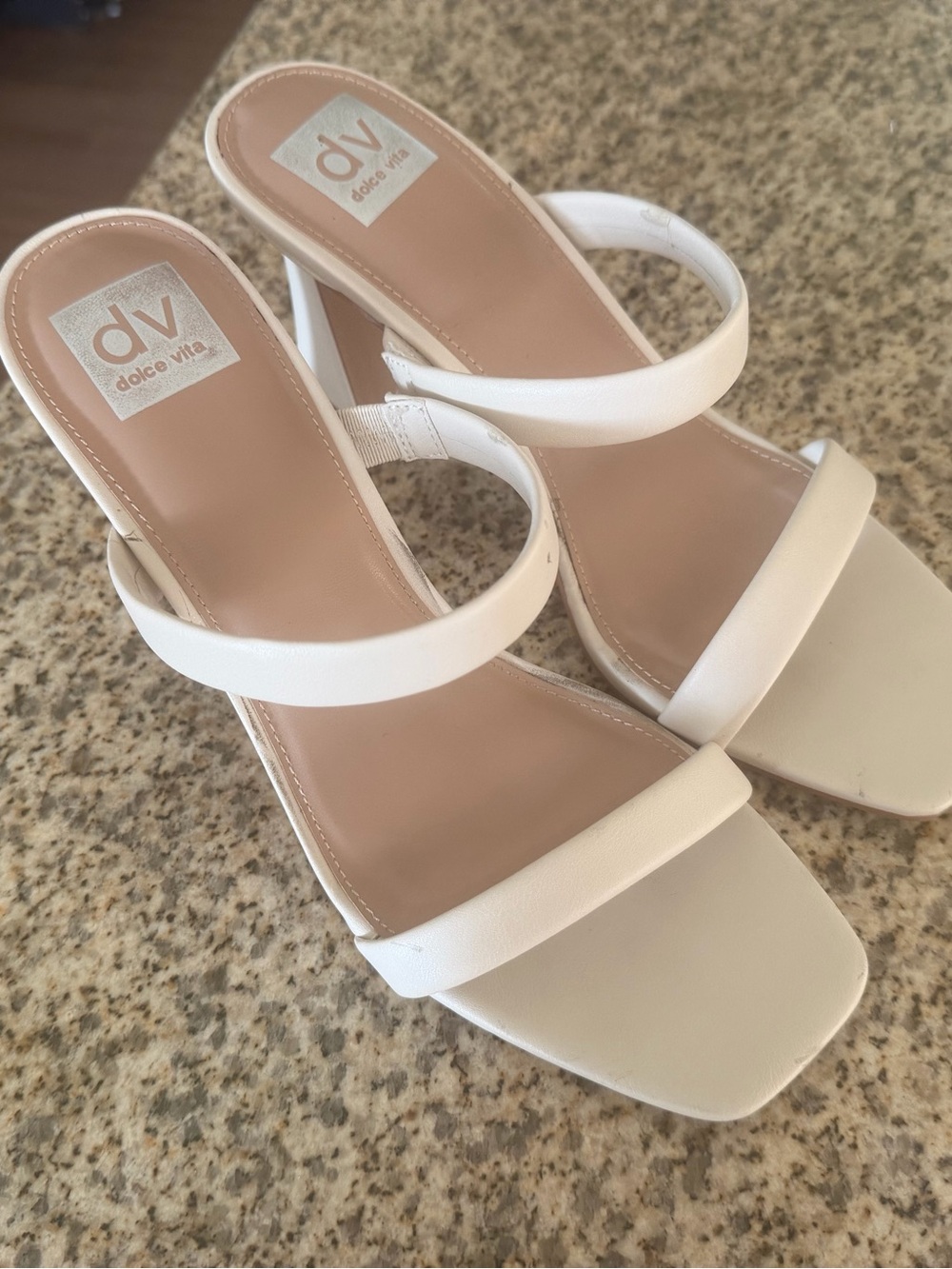 Dolce Vita Nude Strappy Block Heel Sandals - Picture 7 of 7